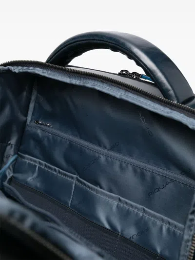 Piquadro Leather Backpack In Blue