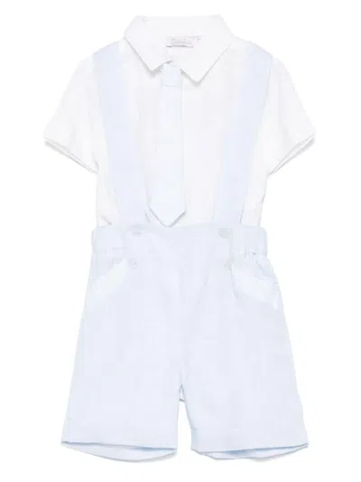 Patachou Linen Romper Set In White