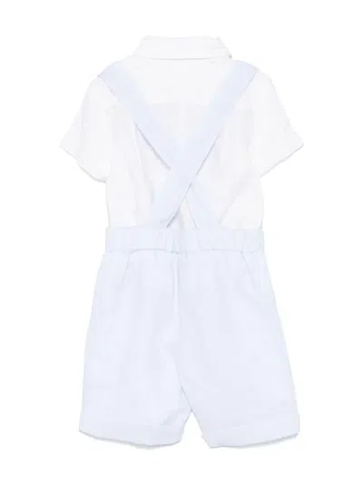 Patachou Linen Romper Set In White