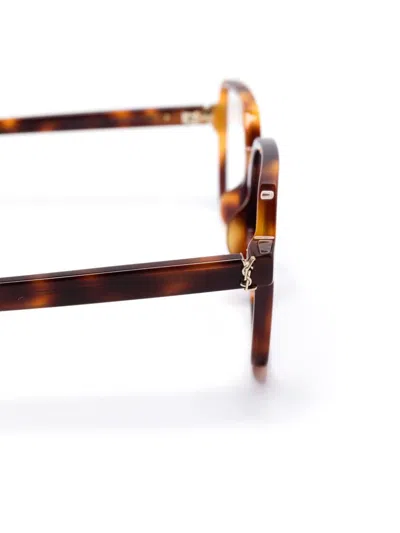 Saint Laurent Square-frame Glasses In Brown