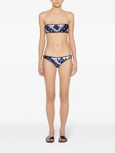 Pucci Festa Bikini Top In Blue