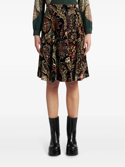Etro Paisley-print Velvet Shirt In Black