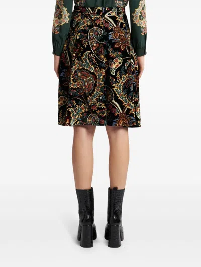 Etro Paisley-print Velvet Shirt In Black
