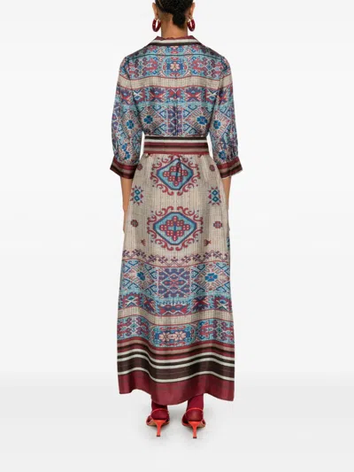 Pierre-louis Mascia Aloe Maxi Dress In Brown