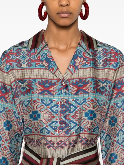 Pierre-louis Mascia Aloe Maxi Dress In Brown