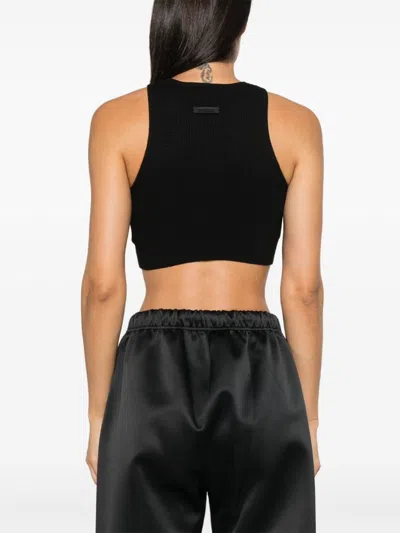 Essentials Black Rib Tank Top In Black