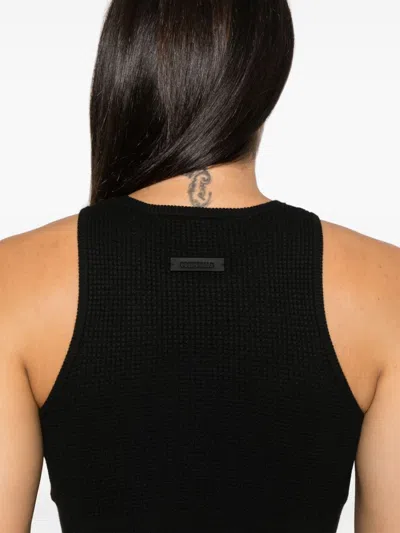 Essentials Black Rib Tank Top In Black