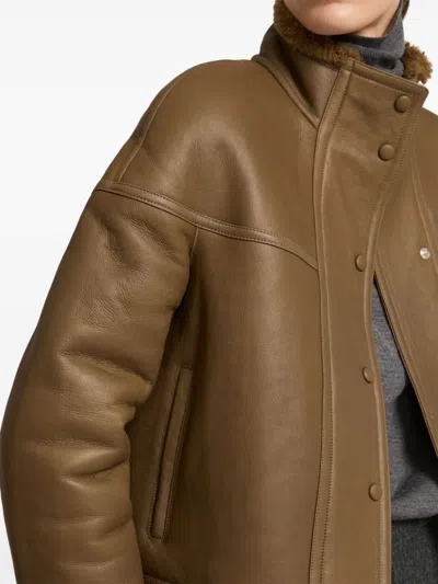 Yves Salomon Shearling-lining Jacket In Brown