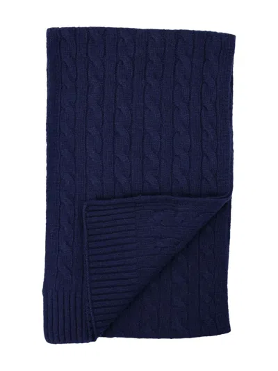 Polo Ralph Lauren Scarf Classic Wool Blend Accessories In Blue