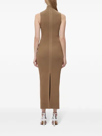 Herve Leger The Angelica Ribbed Gown In Neutrals