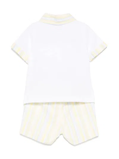 Patachou Striped Shorts Set In White