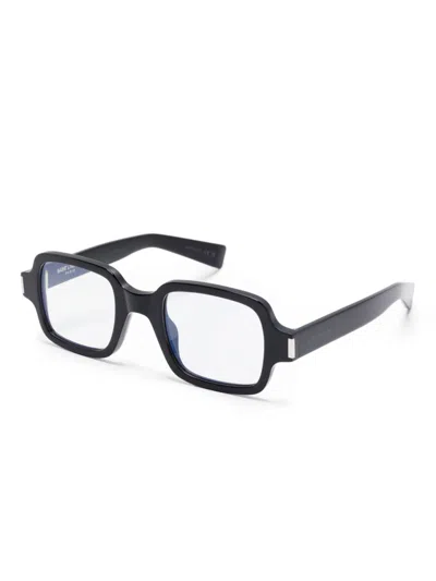 Shop Saint Laurent Rectangle-frame Glasses In Black