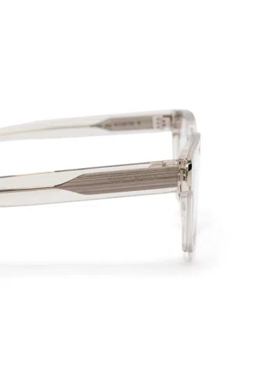 Shop Saint Laurent Transparent Glasses In Grey