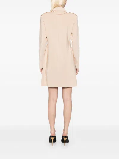 Tom Ford Rib Long Sleeve Sweater Minidress In Neutrals