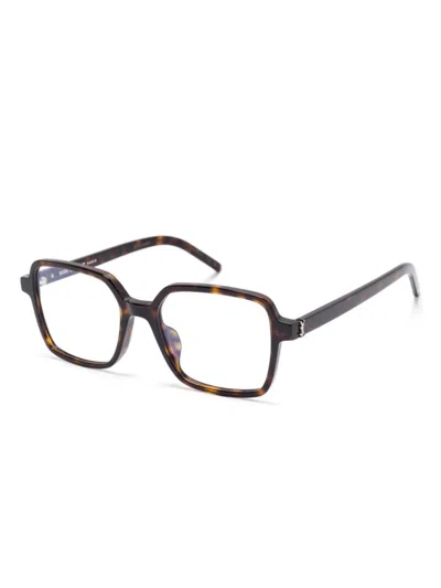 Saint Laurent Tortoiseshell-effect Glasses In Black