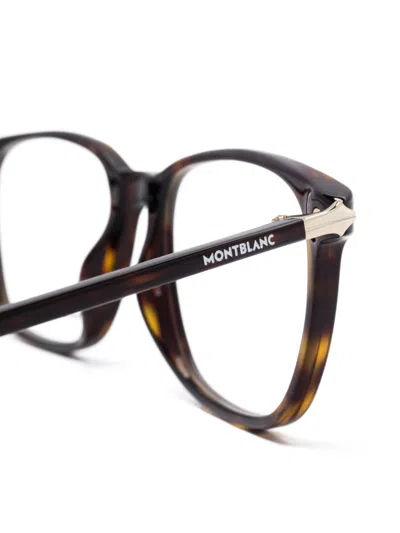 Montblanc Square-frame Glasses In Brown