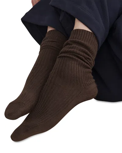 Shop Jenni Kayne Cashmere Blend Socks In Chocolate