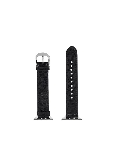 Hyer Goods Apple Watch Band 42mm/ 44mm/ 45mm/ 49mm In Black Lizard/ Silver