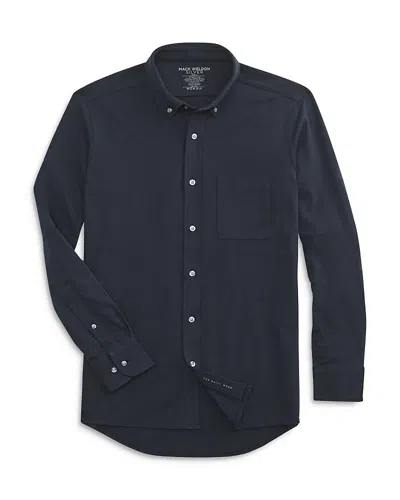 Mack Weldon Silver Supima Cotton Blend Button Down Shirt In True Navy