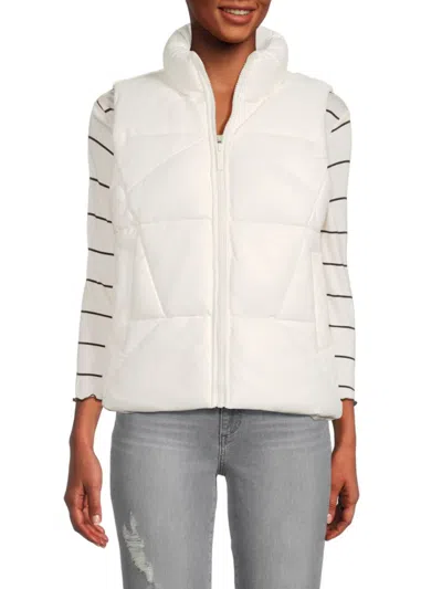 Andrew Marc Women's Faux Leather Puffer Vest In Cream