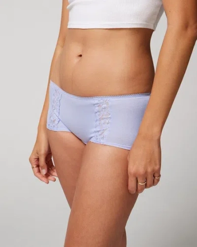 Soma Women's Embraceable Boyshort Panty With Signature Lace In Green Size Large |  In Deep Teal