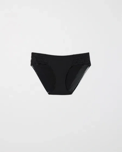 Soma Women's No Show Bikini Panty With Lace In Ivory Size Xs |  Vanishing Edge Panties In Animal Aura M White Smoke