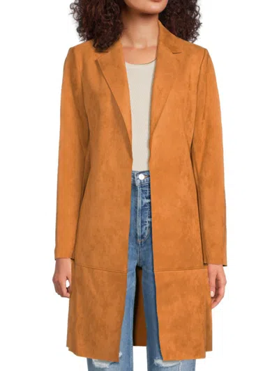 Tommy Hilfiger Women's Faux-suede Open-front Topper In Amber