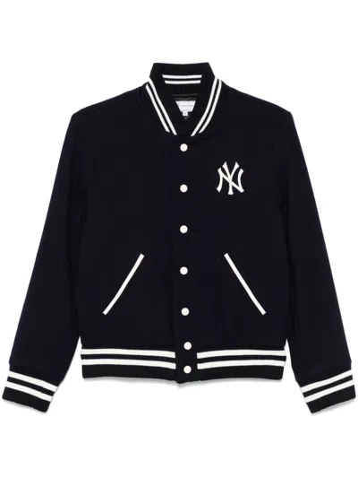Sporty And Rich Yankees Serif Varsity Jacket In Blau