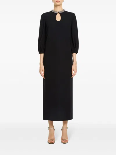 Dice Kayek Cut-out Detailing Midi Dress In Schwarz