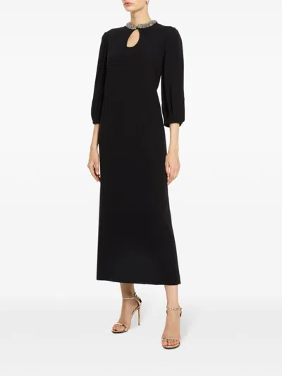Dice Kayek Cut-out Detailing Midi Dress In Schwarz