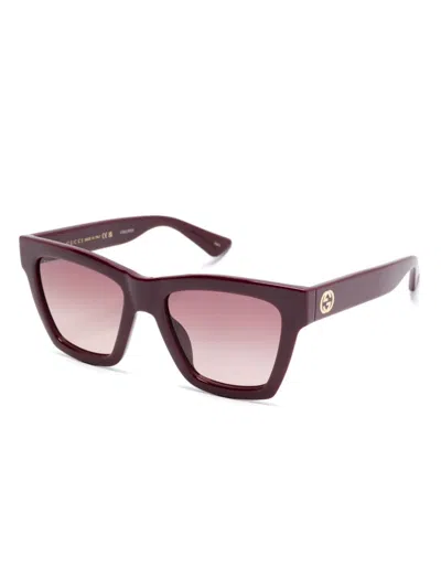 Gucci Square-frame Sunglasses In Rot