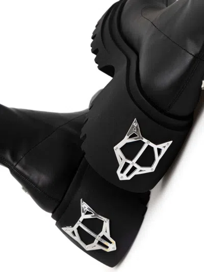 Naked Wolfe Scar Stretch Platform Boot In Schwarz