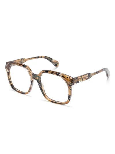 Chloé Square-frame Glasses In Braun
