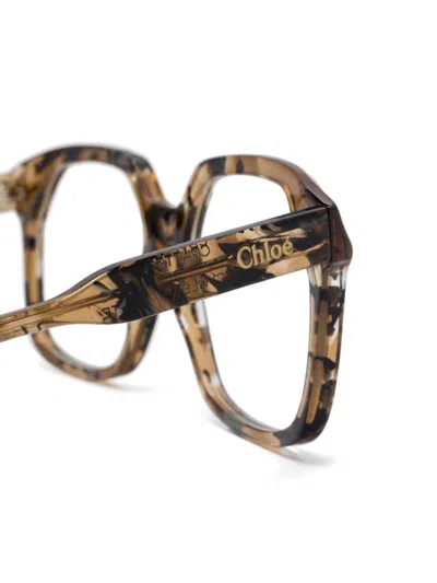 Chloé Square-frame Glasses In Braun