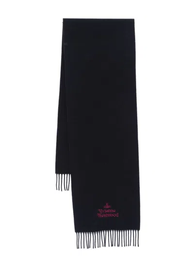 Vivienne Westwood Embroidered Scarf In Blau