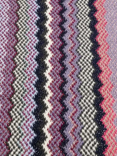 Shop Missoni Chevron-knit Scarf In Violett