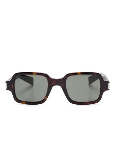 Saint Laurent Tortoiseshell-effect Sunglasses In Schwarz