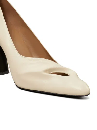 Tory Burch 90mm Sculpted Peep-toe Pumps In Nude