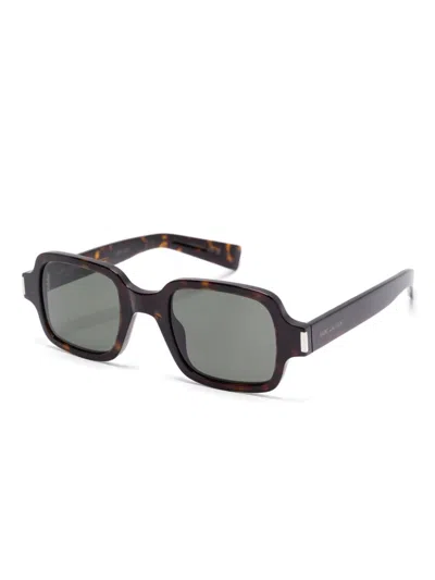 Saint Laurent Tortoiseshell-effect Sunglasses In Schwarz