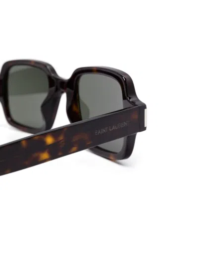Saint Laurent Tortoiseshell-effect Sunglasses In Schwarz