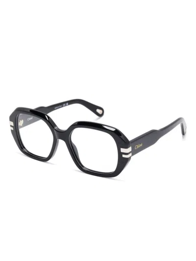Chloé Square-frame Glasses In Schwarz