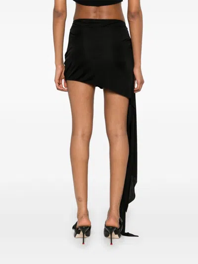 David Koma Draped Asymmetric Mini Skirt In Schwarz