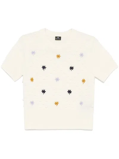 Ps By Paul Smith 3d-knitted Top In Weiss