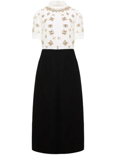 Dice Kayek Crystal-embellished Midi Dress In Schwarz