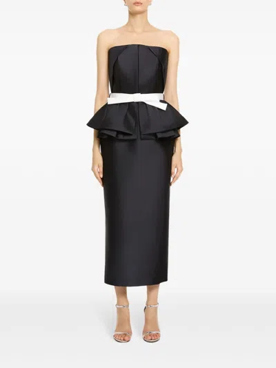 Dice Kayek Bow-detailing Midi Dress In Schwarz