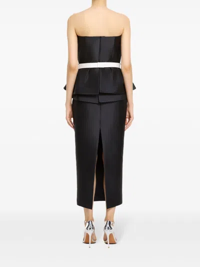 Dice Kayek Bow-detailing Midi Dress In Schwarz