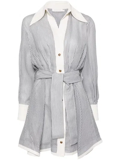 Zimmermann Illustration Tuck Mini Dress In White