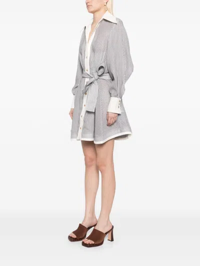 Zimmermann Illustration Tuck Mini Dress In White