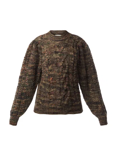 Isabel Marant Étoile Marant Etoile Women Wool Blend Sweater With Braided Fabric In Brown