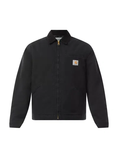 Carhartt Wip Casual Jacket With Corduroy Collar And Versatile Design In Black